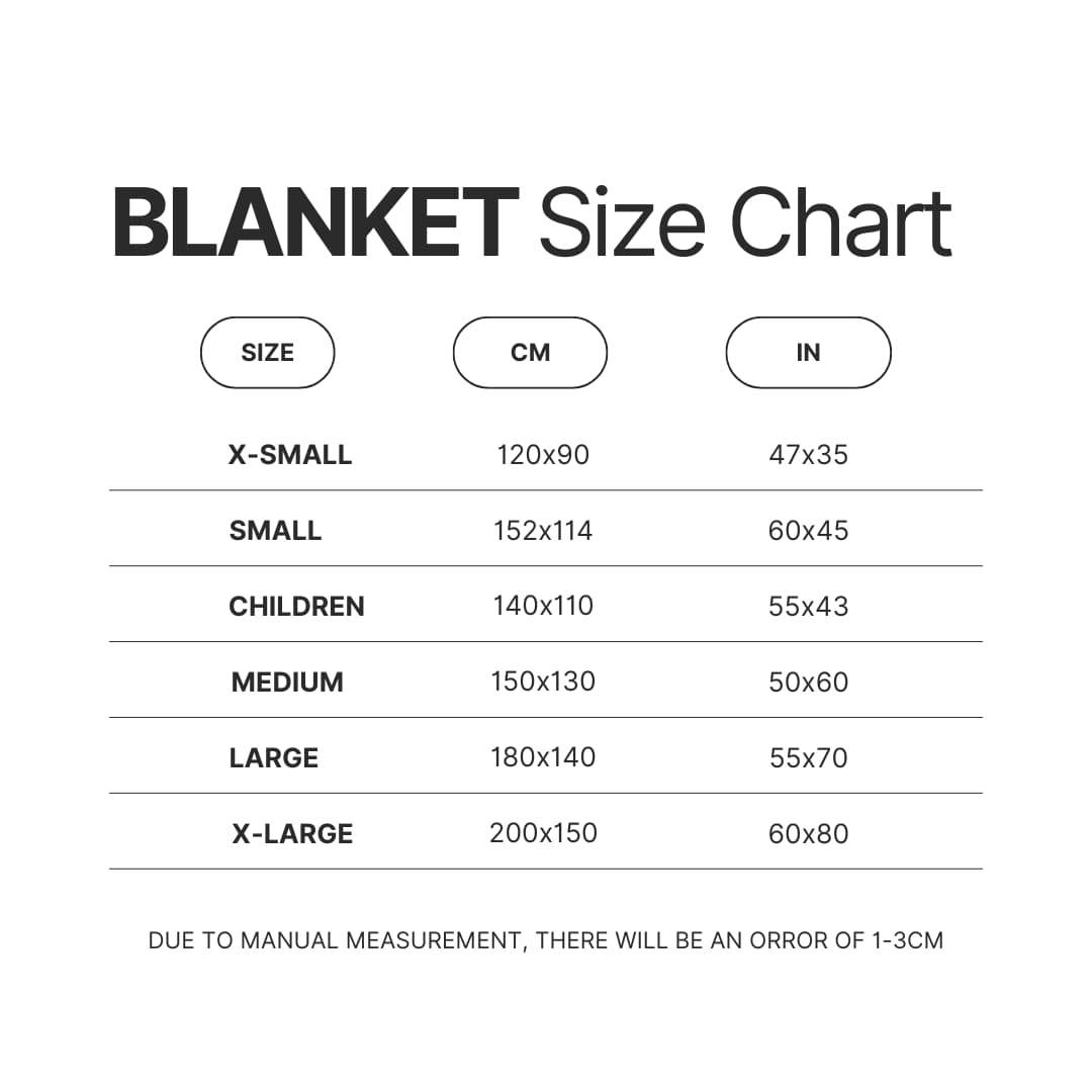 Blanket Size Chart - Lovejoy Store