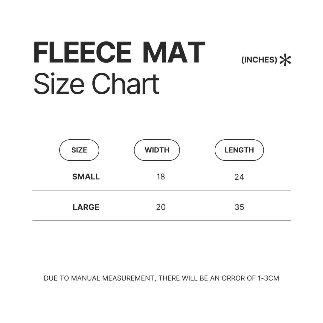 Fleece Mat Size Chart - Lovejoy Store