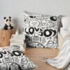 Lovejoy Band Doodle - Pattern Throw Pillow Official Lovejoy Merch